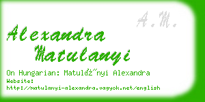 alexandra matulanyi business card